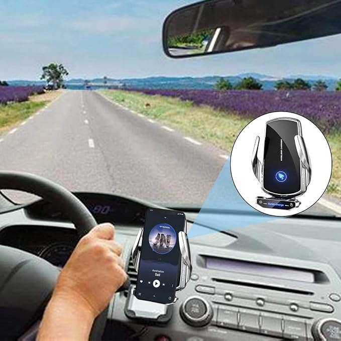 Wireless Car Charger Mount Automotive Electric Induction 15W Fast Charging Auto - Image 2