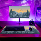 Mountain Gaming Mouse Pad 31.5x11.8 Inch Forest Large Mousepad Extended Grey - Image 6