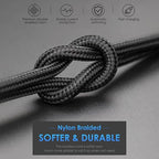 iPhone Charger Cable 3Pack 6FT USB-A to Lightning Cable Nylon Braided Fast - Image 7