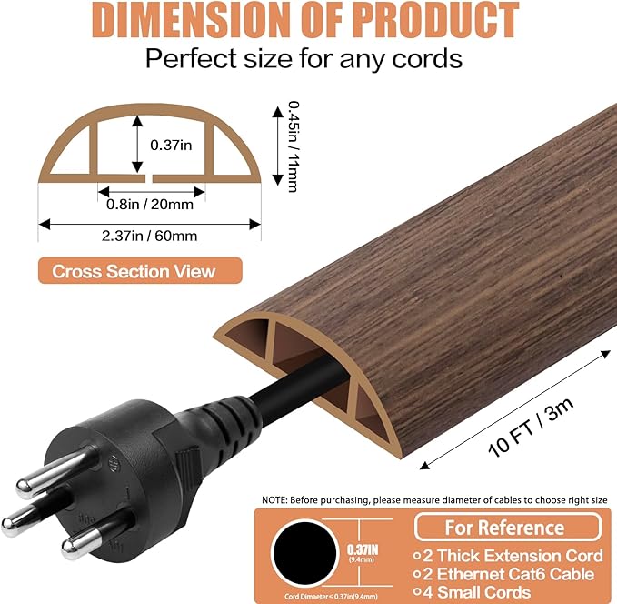 Floor Cord Cover Cable Cavity Self Adhesive Cord Hider Floor Floor Cable - Image 2