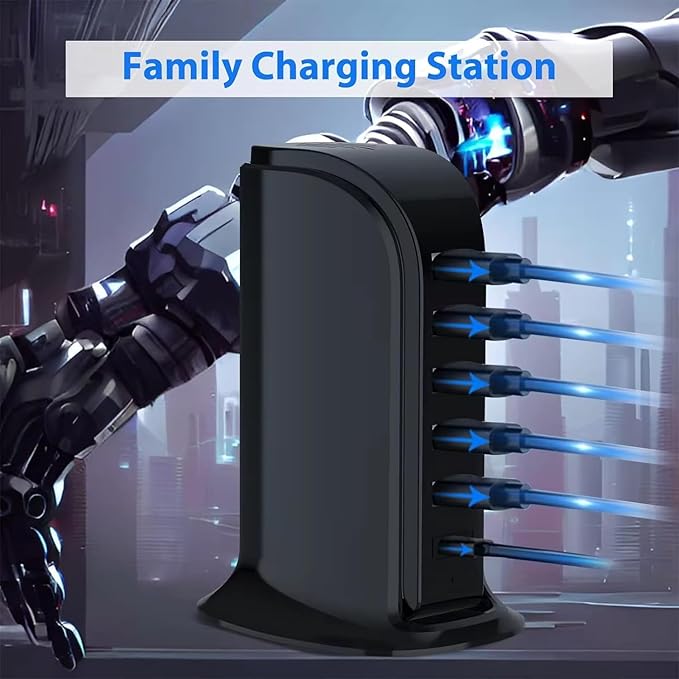 USB Charging Station for Multiple Devices, USB-C Port Supports PD Quick Charge - Image 4