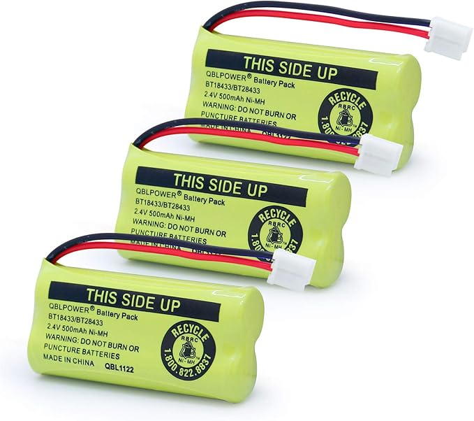 BT18433 BT28433 BT184342 BT284342 BT1011 BT-1011 2.4V 500mAh Ni-MH Replacement by QBLPOWER