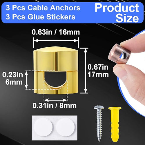 3 Sets Charger Holders for Cords, Adjustable Cable Anchor Holders, Adhesive - Image 2