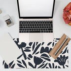 Desk Pad, Hand Drawn Leaves and Flowers Desk Mat, Abstract Plant Large Gaming - Image 7