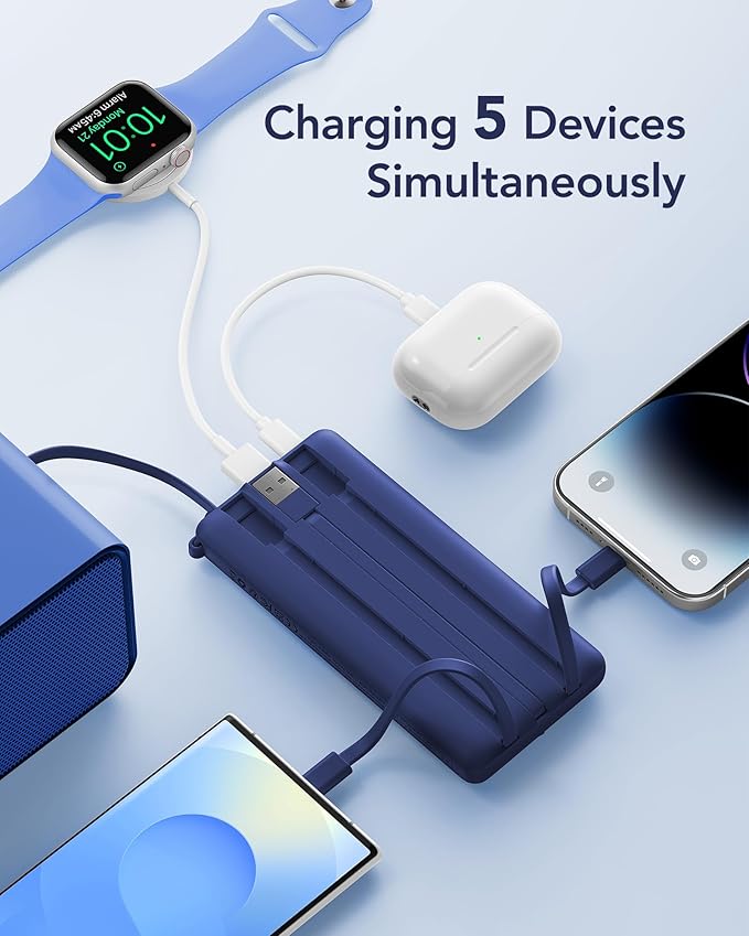 VRURC Portable Charger Power Bank, 10000mAh Travel Essentials, 5 Outputs 2 - Image 4