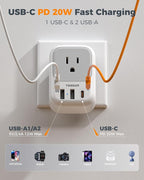 TESSAN 2 Prong to 3 Prong Outlet Adapter 2 Pack, US to Japan Plug Adapter - Image 4