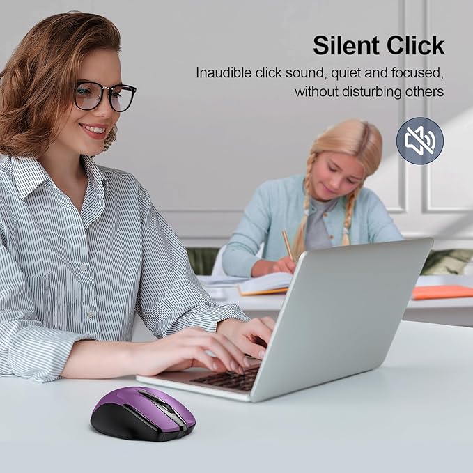 TECKNET Wireless Mouse Silent 4800 DPI Computer USB A & Bluetooth Mouse 6 - Image 5