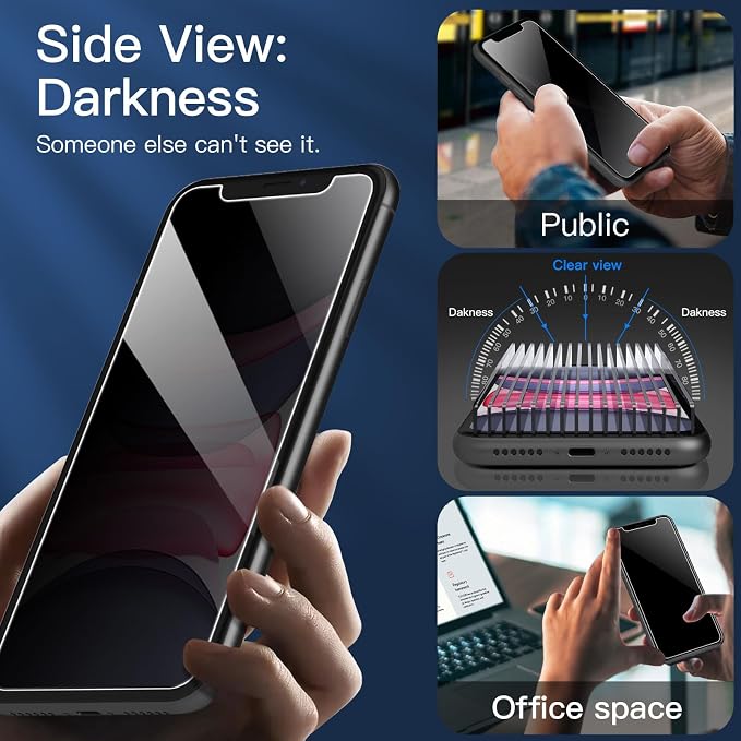 NEW'C 3 Pack Privacy for iPhone 11, iPhone XR Screen Protector, Enhanced - Image 8