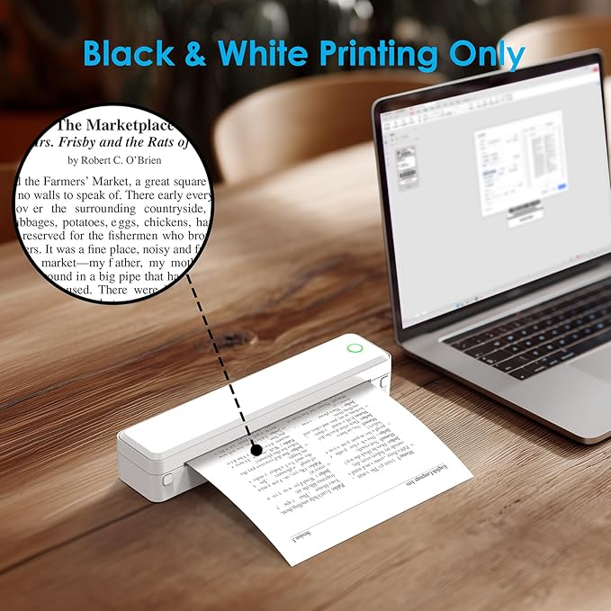 Portable Thermal Printer, Home Use, Office&School – Supports 8.5" x 11" US - Image 4
