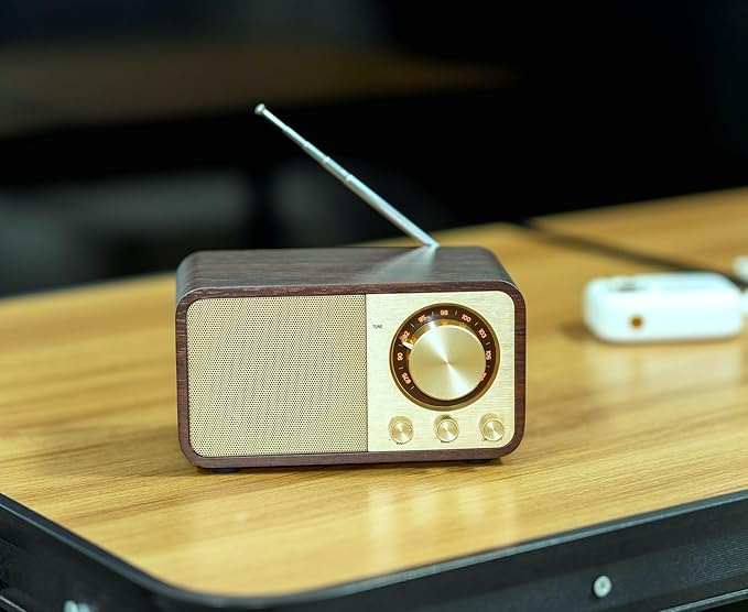 FM Radio with Bluetooth Retro Bluetooth Speaker Vintage Radio with SD/USB - Image 8