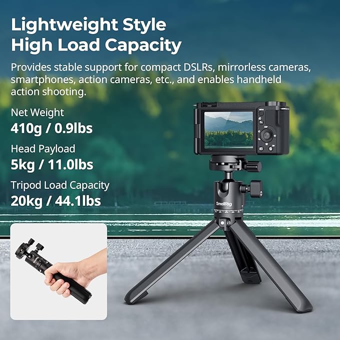 SmallRig Portable Mini Desktop Tripod, Aluminum Alloy Compact Small Tabletop - Image 2