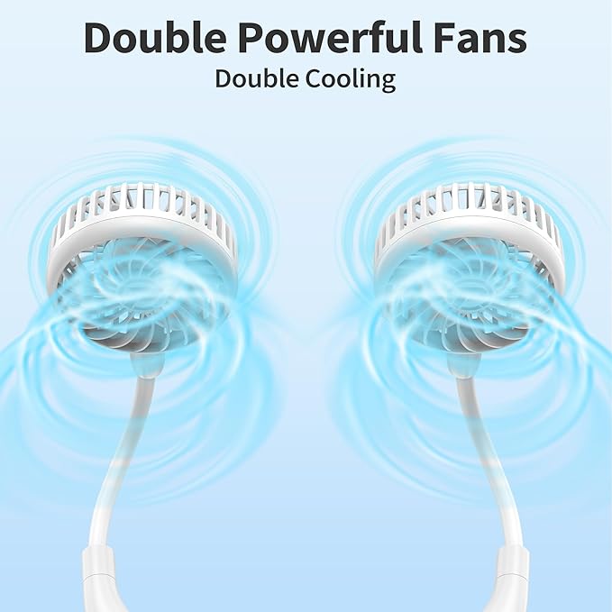 PANERGY Portable Neck Fan Rechargeable Hand Free Personal Fan Mini Wearable - Image 2