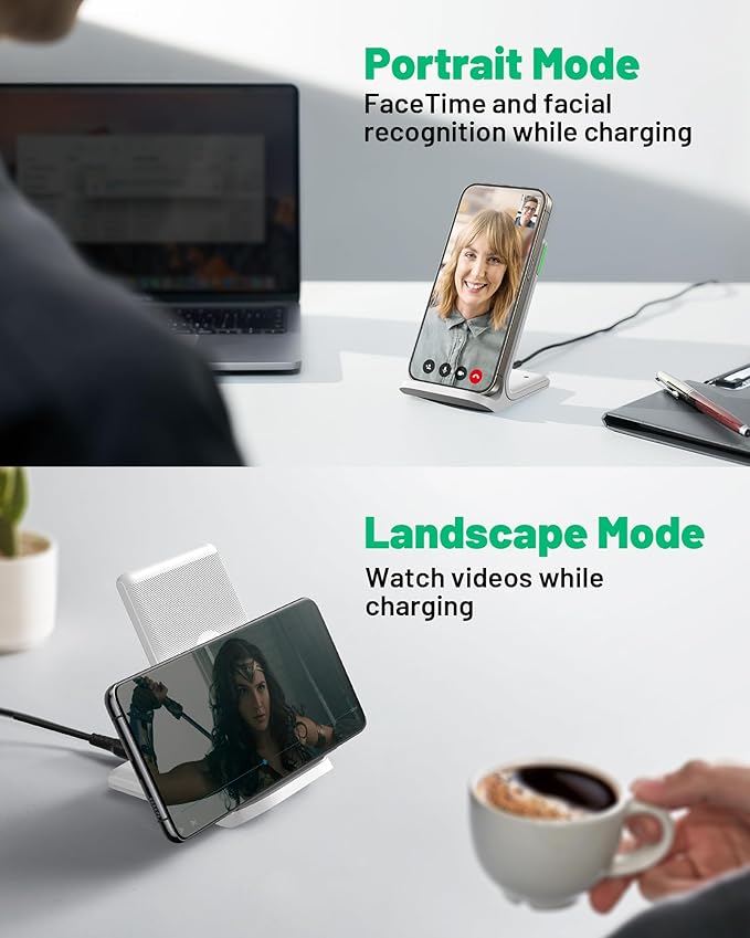 INIU Wireless Charger Station, 15W Fast Wireless Charging Stand - Image 6