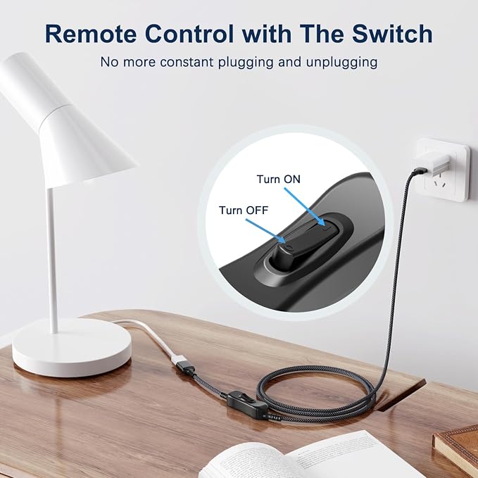 Itramax USB On Off Switch Cable, USB Extension Cable Support Data and Power 6.6 - Image 5