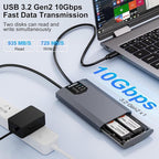 MAIWO Dual NVMe Clone SSD Enclosure, USB3.2 GEN2X2 10Gbps, Support AHCI to NVMe - Image 2