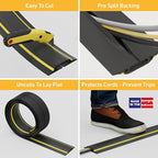 D-Line 6ft Floor Cord Cover, Made in USA Linkable Cable Protector, Hide - Image 2