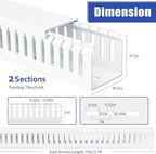 ZhiYo 2x2in Professional Server Rack Cable Management Raceway, 78in Cable - Image 2
