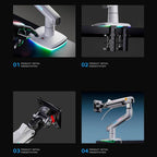 Gaming Monitor Arm for Flat/Ultrawide/Curved Monitors 32 to 60 inch, Heavy Duty - Image 8