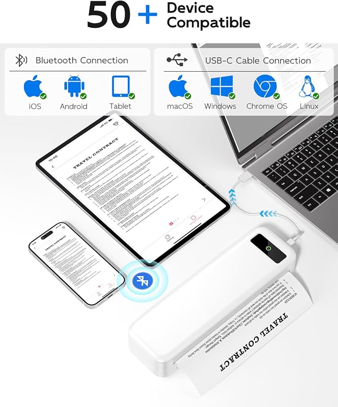 Portable Printers Wireless for Travel, Support 8.5" X 11" US Letter & A4 - Image 2