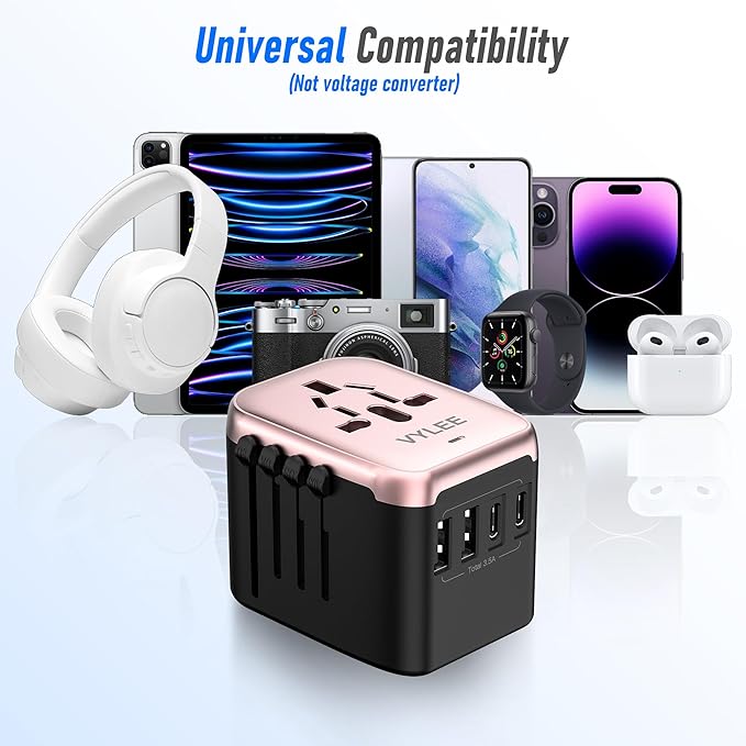 Universal International Power Travel Plug Adapter, 5 in 1 European Travel Plug - Image 6