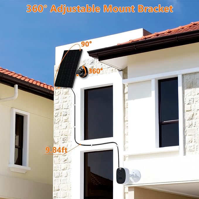 FUTUREZEN 6W Solar Panel for Security Camera Outdoor, 5V USB/USB-C Solar - Image 5