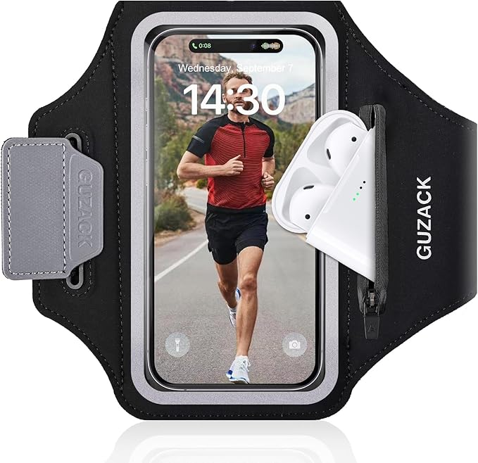 Running Armband with Earphone Pouch & Card Slot, Running Phone Holder by PEDVSTY
