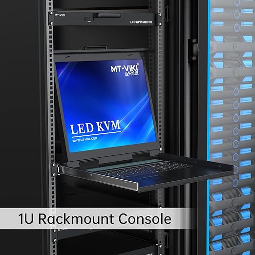 MT-VIKI KVM Rack Console w/19'' LCD Monitor, 8 Port VGA KVM Switch - Image 2