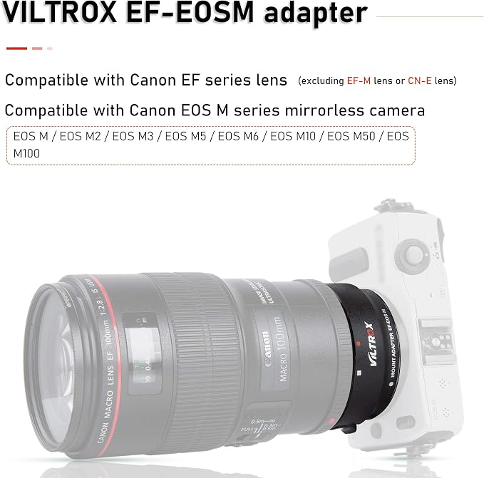 VILTROX EF-EOS M Mount Camera Adapter, Autofocus Lens Converter Ring, EF-M Lens - Image 5