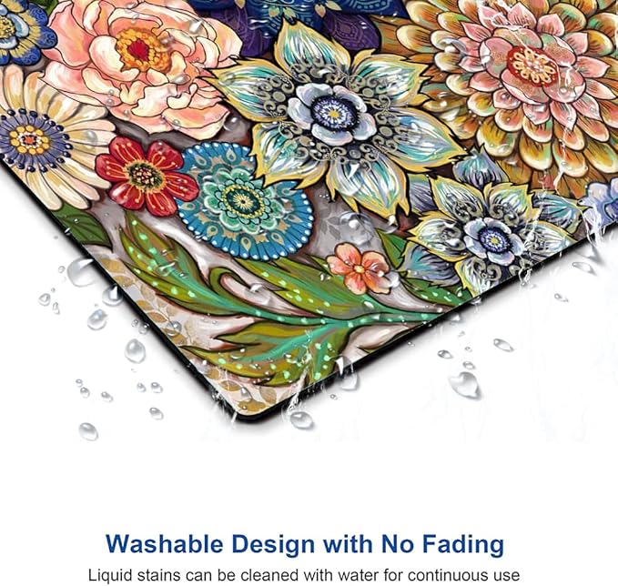 Mouse Pad, Abstract Floral Mouse Pad, Premium-Textured Computer Mouse Mat - Image 5