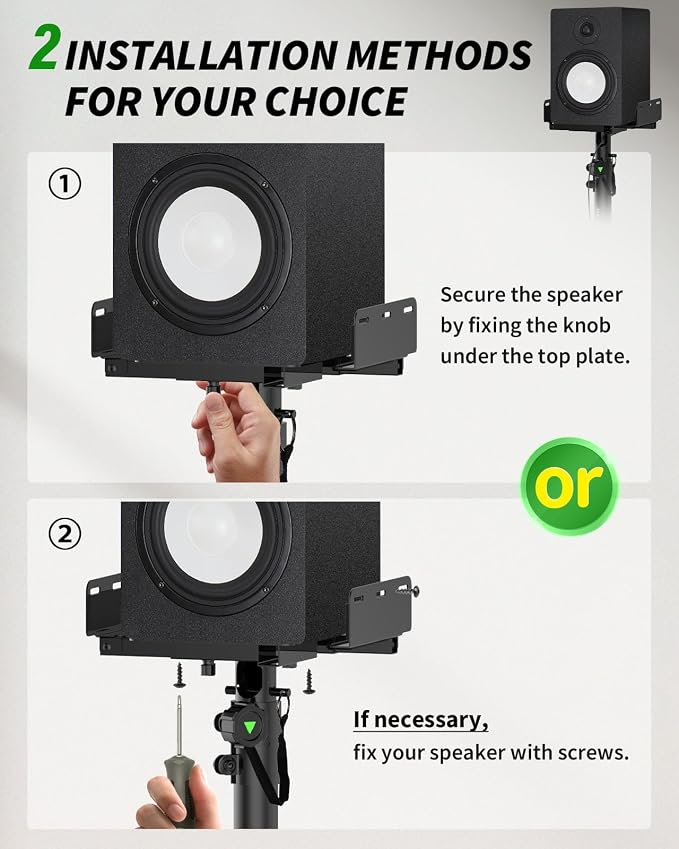 Set of 2 Dual Side Clamping Studio Monitor Stands Desktop Clamp Speaker Stands - Image 4