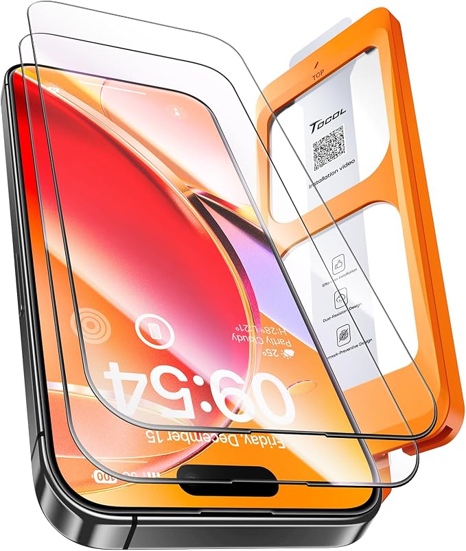 TOCOL for iPhone 16 Pro Screen Protector 9H Hardness Military Grade by TOCOL