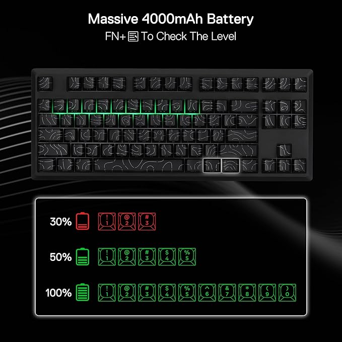 Redragon K737 PRO Wireless 87 Keys Gasket Gaming Keyboard, 80% Premium CNC - Image 7