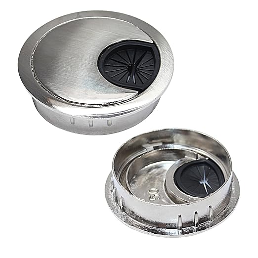 2 Pcs Desk Grommet 2" / 50 mm, Desk Cord Hole Cover, Cable Grommet Metal Zinc by EASYEAH