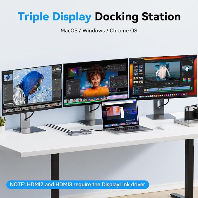 USB C Docking Station 3 Monitors - Image 3
