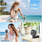 PANERGY Portable Handheld Fan, 5000mAh Rechargeable, 14H Max Cooling Time - Image 7