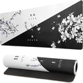 Black and White Japanese Cherry Blossom Gaming Mouse Pad Sakura Death Life by Siski