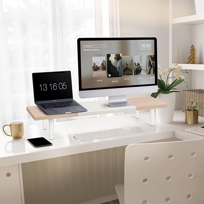 Across-Star Dual-Monitor-Stand-Riser-For-Desk Adjustable Length 32-40 - Image 2