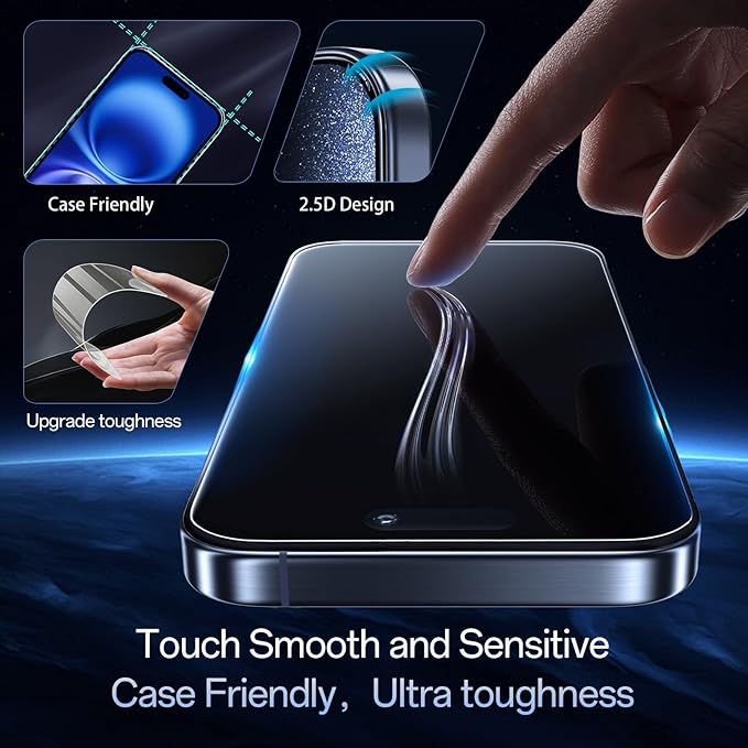 Screen Protector for iPhone 16&15, 3RD Colorless Anti-Blue Light Tempered Glass - Image 6
