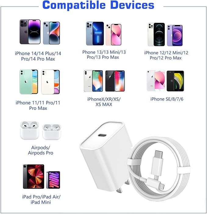 10FT iPhone Fast Charger, 10Foot Extra Long USB C to Lightning Cable PD Fast - Image 7