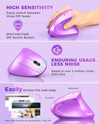Lekvey Ergonomic Mouse, Wireless Vertical Mouse Rechargeable 2.4 GHz Optical - Image 5