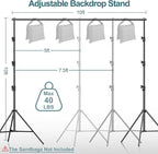 FUDESY Photo Video Studio 10 x 10Ft Heavy Duty Adjustable Backdrop Stand - Image 2