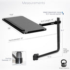 VIVO Office Chair Mounted 26 x 12 Inch Keyboard and Mouse Tray, Ergonomic Tilt - Image 3