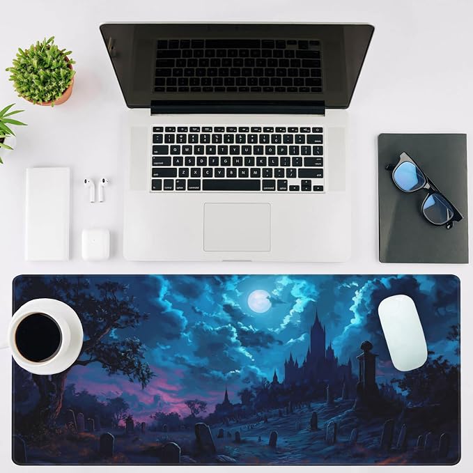 Mouse Pad Large Gothic Graveyard Non-Slip Game Desk Mat - Image 2
