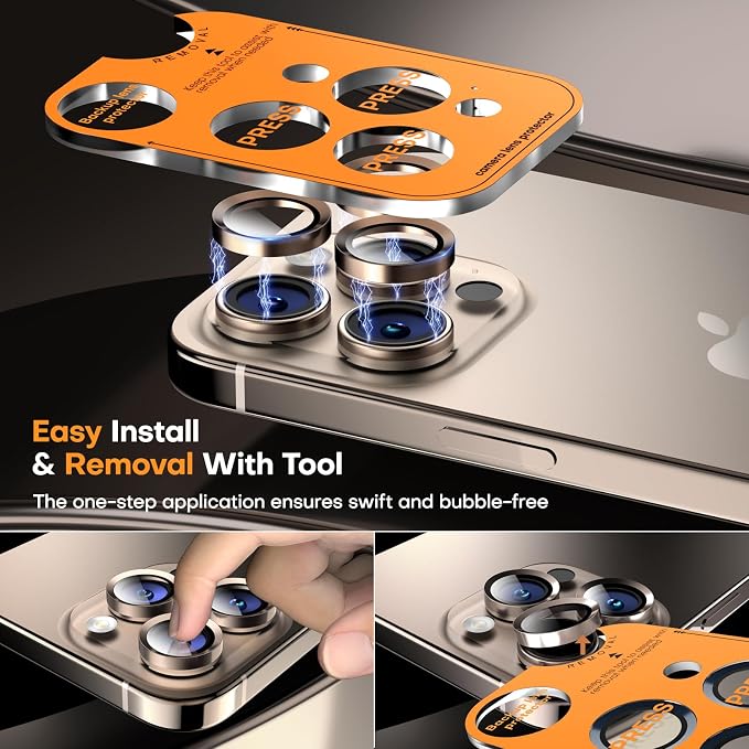Camera Lens Protector for iPhone 16 Pro Max/16 Pro/15 Pro Max/15 Pro/14 Pro - Image 6