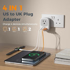 2 Pack UK Adapters for Travel, TESSAN Ireland Plug Adapter - Image 3