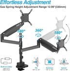 AVLT Dual 57 Inch Heavy Duty Stacking Monitor Arm Pole Top Mount - Image 3