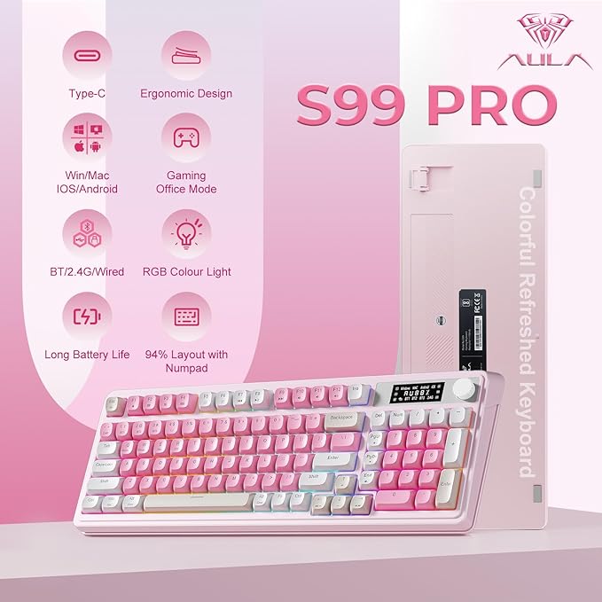AULA S99pro Wireless Gaming Keyboard, Tri-Mode Computer Keyboard - Image 2