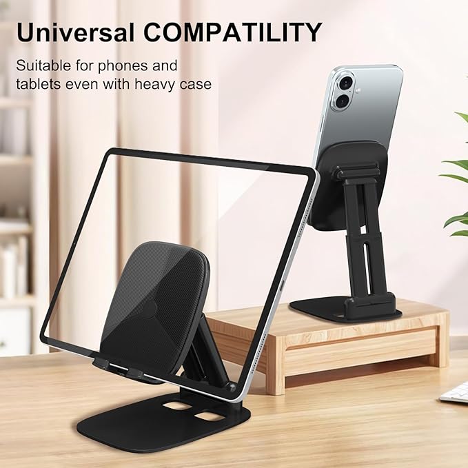 DEERLAMN Cell Phone Stand for Desk, Height Adjustable Cell Phone Holder - Image 3