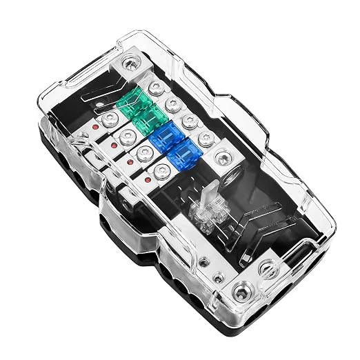 Fused Power Distribution Block Car Audio 4 Way MIDI 12V Fuse Block by CXCESNS