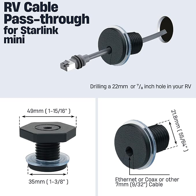 2Pcs RV Cable Passthrough for Starlink mini, RV Cable Grommet Compatible - Image 5